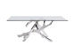 تصميم خاص طاولة زجاج الفولاذ المقاوم للصدأ ، الفولاذ المقاوم للصدأ طاولة الطعام CE المعتمدة المزود